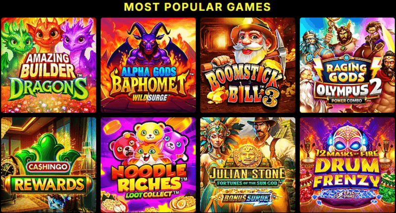 Screenshot of Captain Cooks Casino games