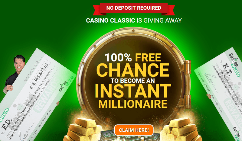 Screenshot of the Casino Classic homepage