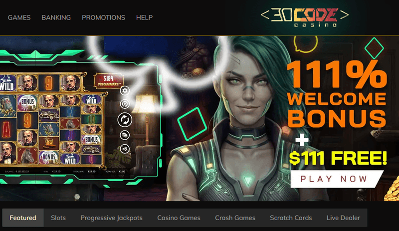 Screenshot of the Decode Casino homepage