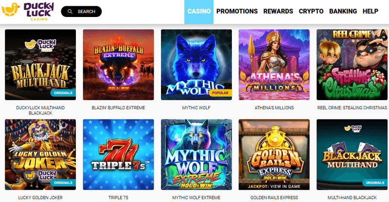 DuckyLuck Casino games screenshot