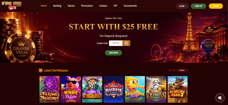 Grande Vegas Casino homepage