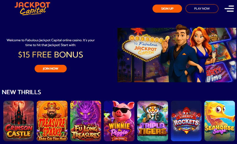 Jackpot Capital Casino homepage