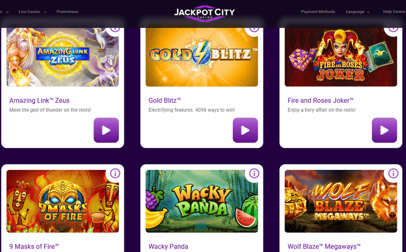 Jackpot City Casino games