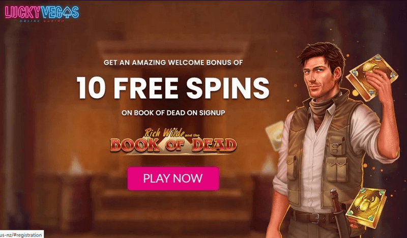 Screenshot of the Lucky Vegas Casino homepage