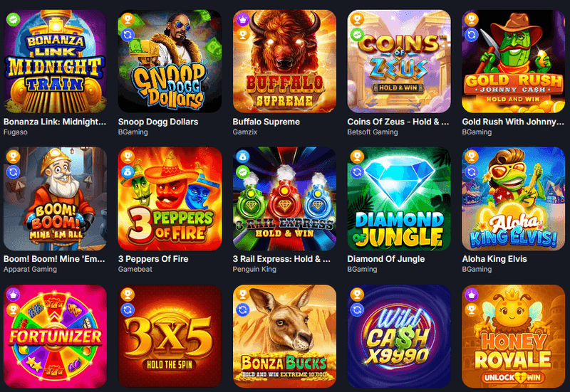 OzzyBet Casino games screenshot