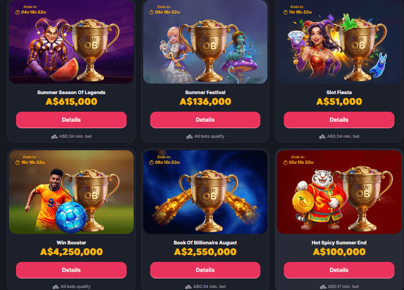OzzyBet Casino Tournaments screenshot