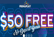 $50 free no deposit required bonus at PrimaPlay Casino