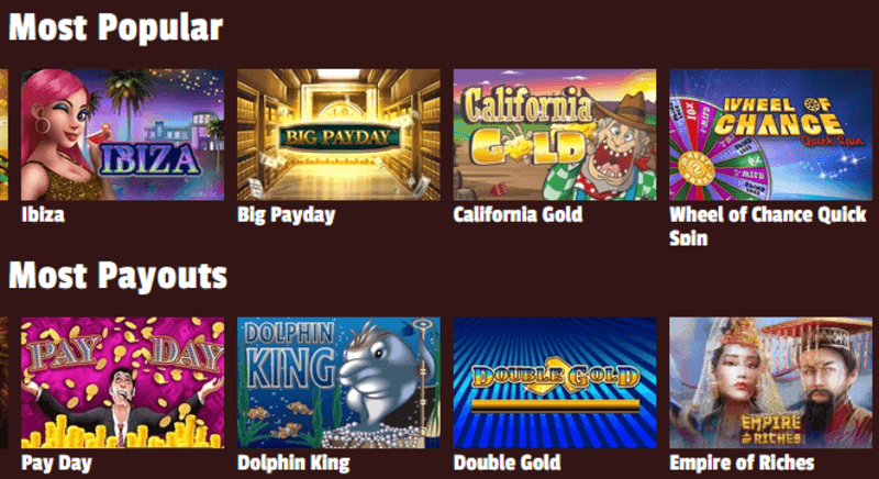 Red Stag Casino games screenshot