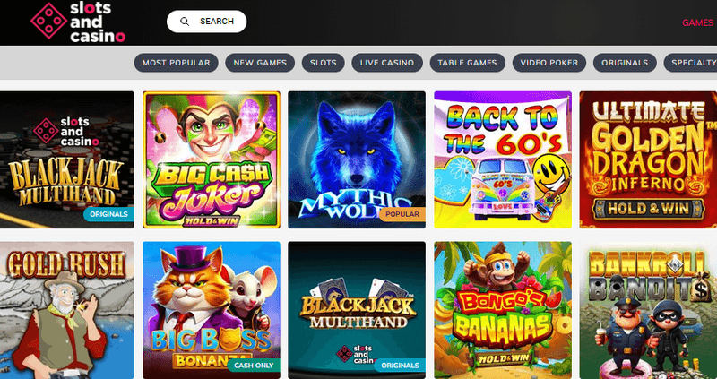 SlotsandCasino games screenshot