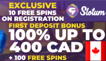 Slotum CA$ online casino bonus