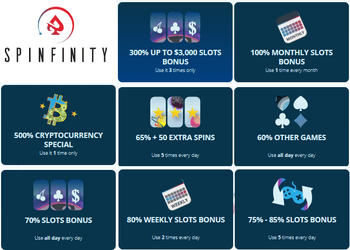 Spinfinity Casino bonuses