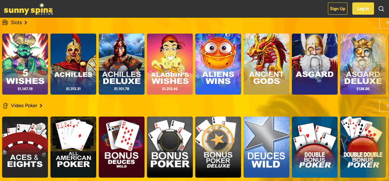 SunnySpins Casino games