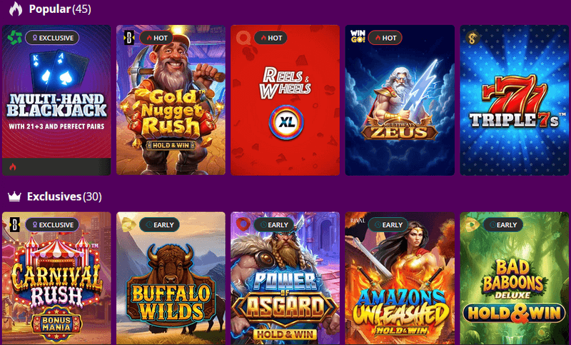 Super Slots Casino games