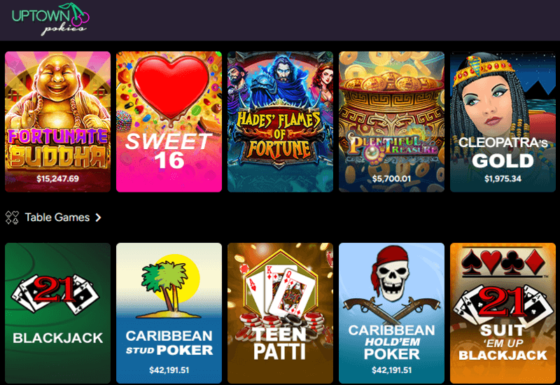Uptown Pokies Casino games