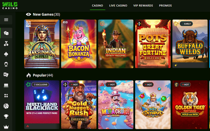 Wild Casino games
