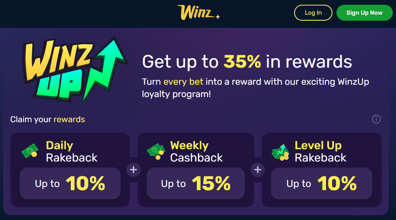 WinzUp loyalty program at Winz Casino