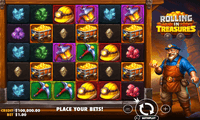 Screenshot of Rolling In Treasures slot game
