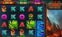 Screenshot of T-Rex Lava Blitz slot game